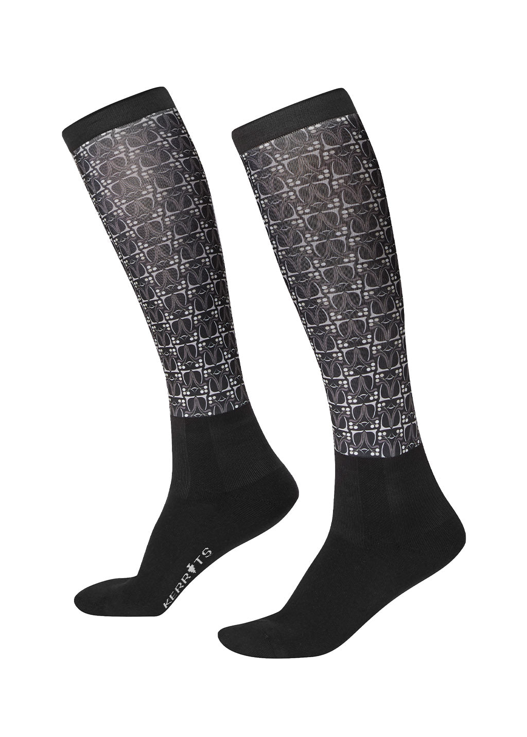Kerrits Dual Zone Boot Sock Black iron bouquet