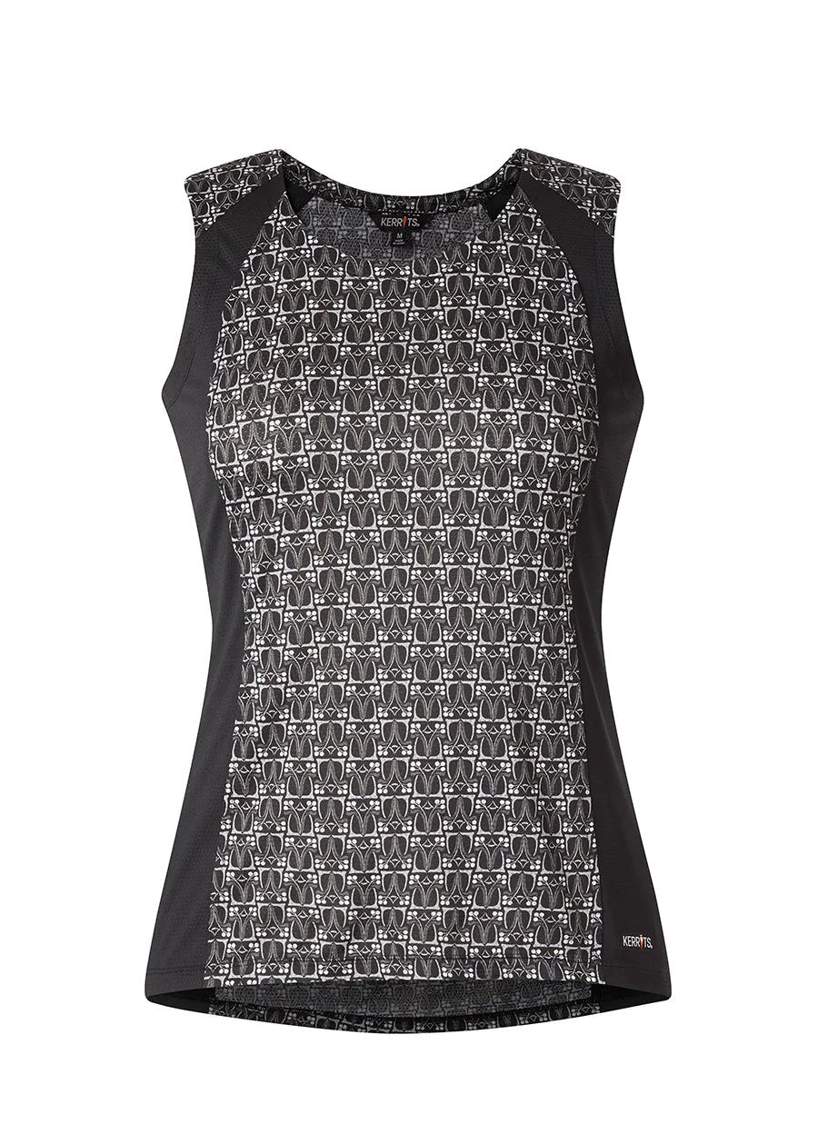 Kerrits Women's Always Cool Ice Fil Tank Black iron bouquet