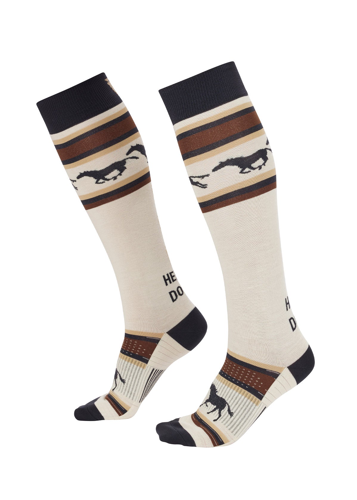 Kerrits Equestrian Apparel Heels Down Wool Socks Vanilla & Black