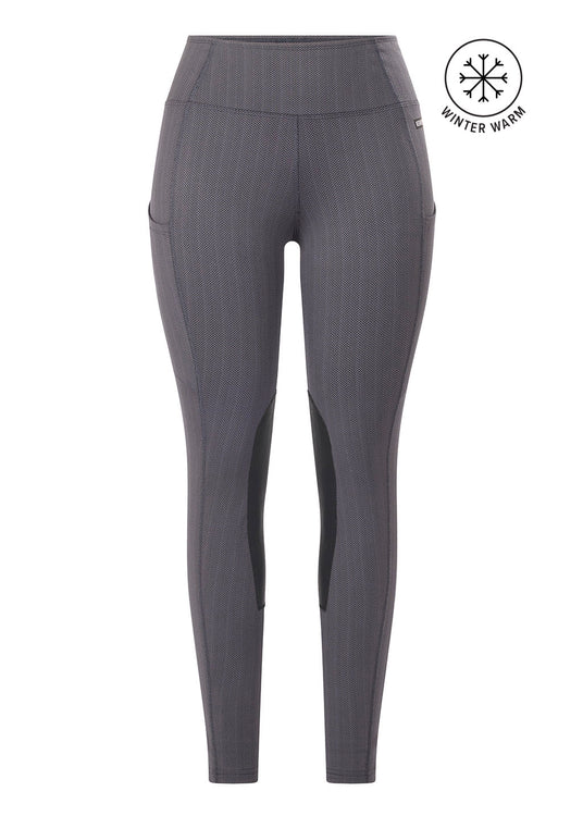 Kerrits Equestrian Apparel Fleece Lite II Knee Patch Tight Peppercorn Herringbone