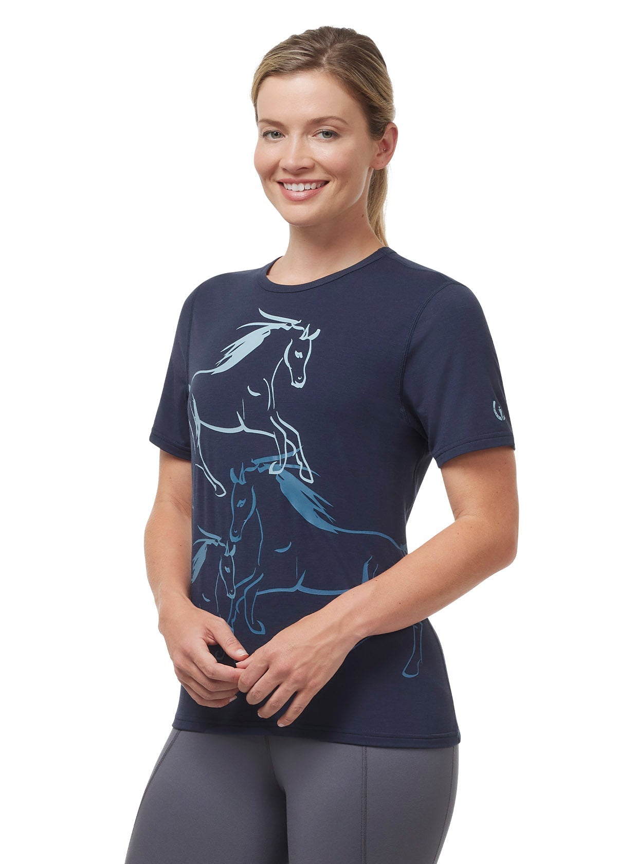 Kerrits Equestrian Apparel Liberty Horse Short Sleeve Tee Nightsky