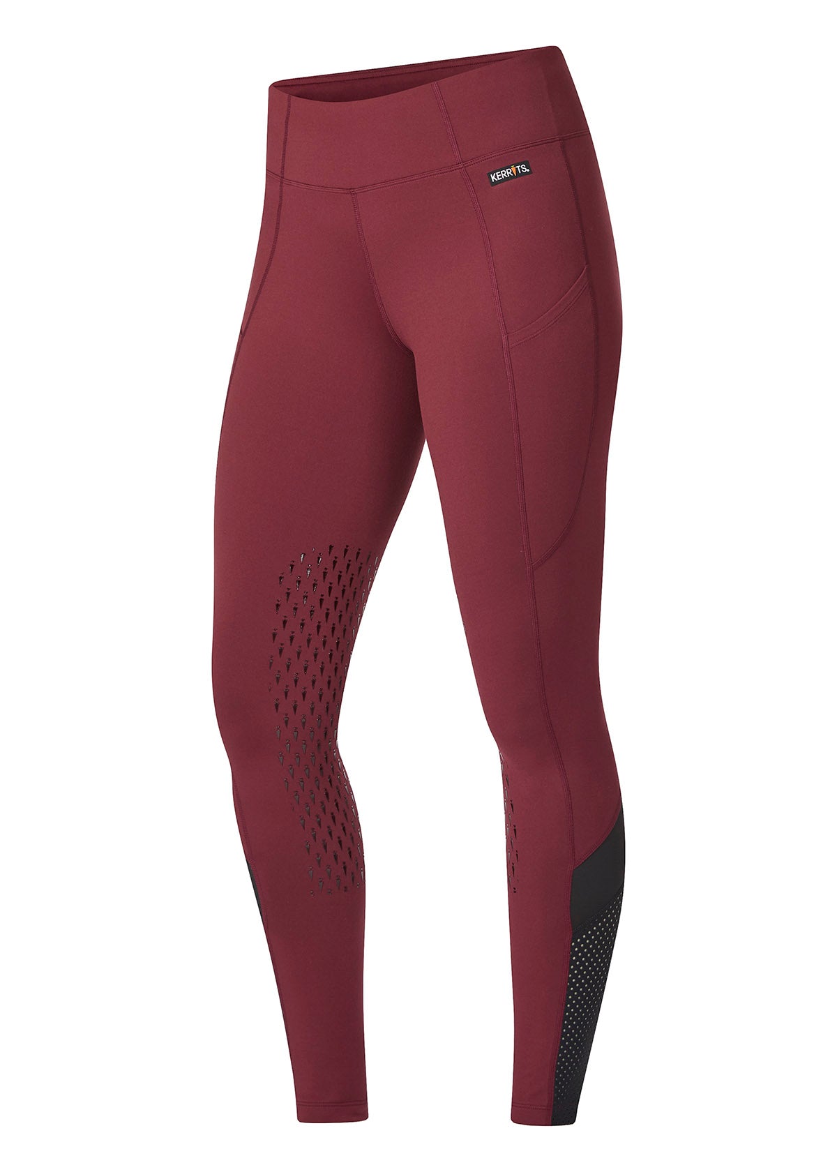 Kerrits Equestrian Apparel Free Style Knee Patch Pocket Tight sangria black