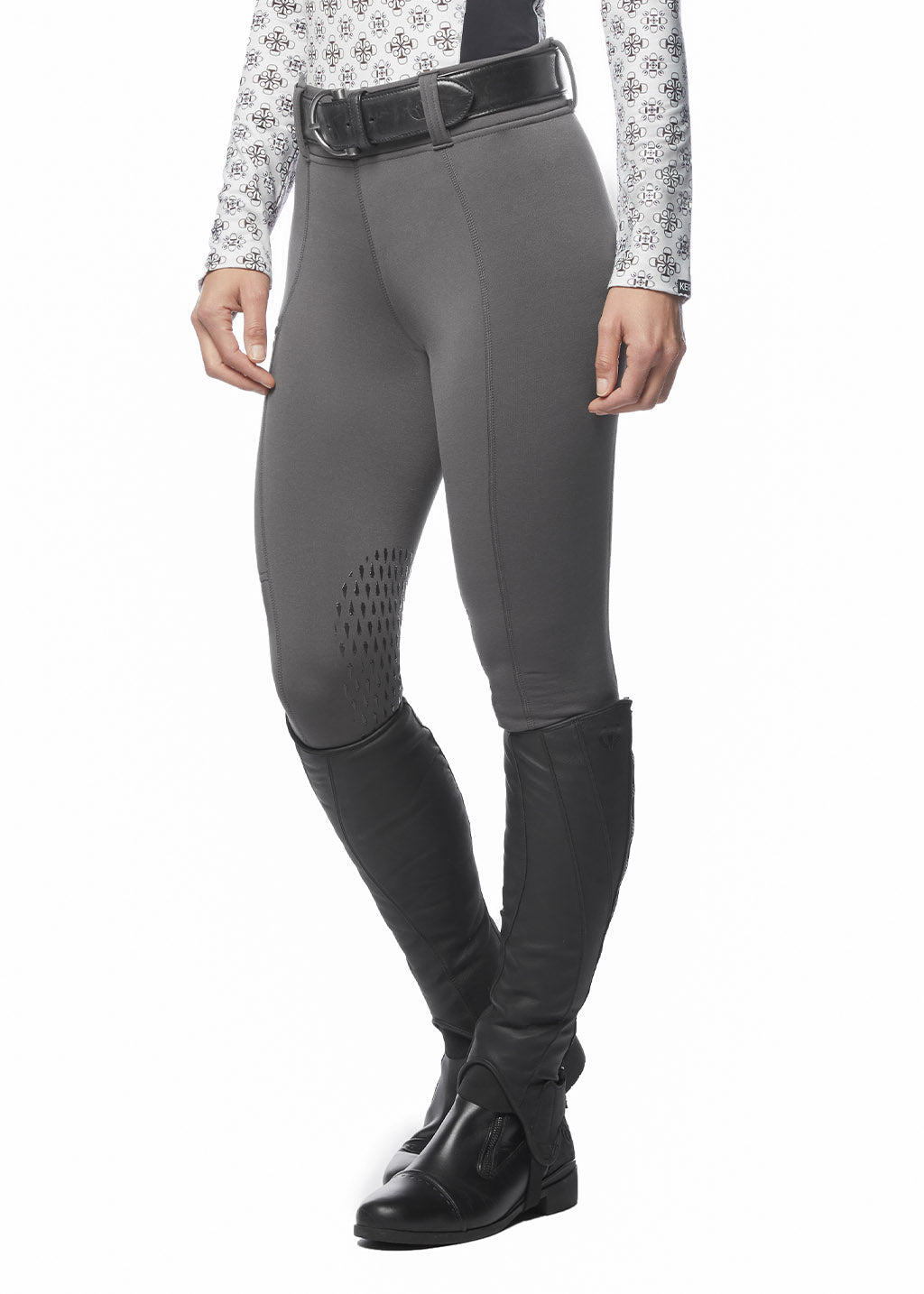 Kerrits Equestrian Apparel Power Stretch Knee Patch Pocket Tight Shadow
