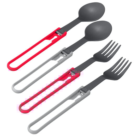 Mountain Safety Research Folding Spork Family Set Red Gray Red gray