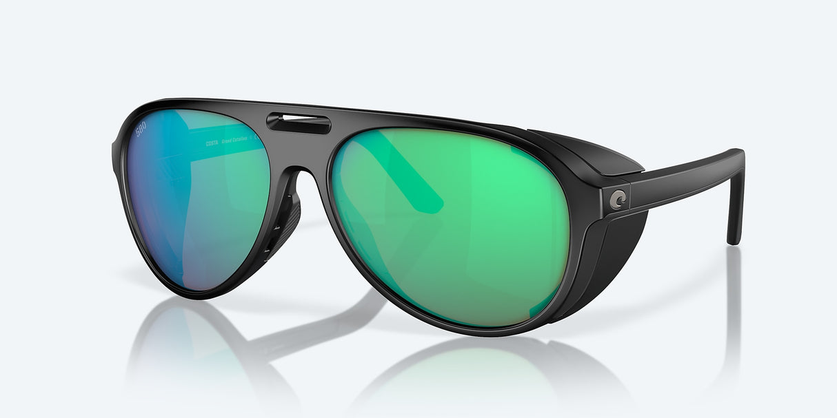 Grand Catalina Sunglasses, Matte Black/green Mirror
