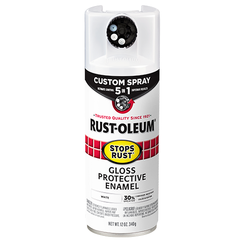 Rustoluem Stops Rust Protective Enamel with Custom 5-in-1 Spray Paint - White White / / Gloss