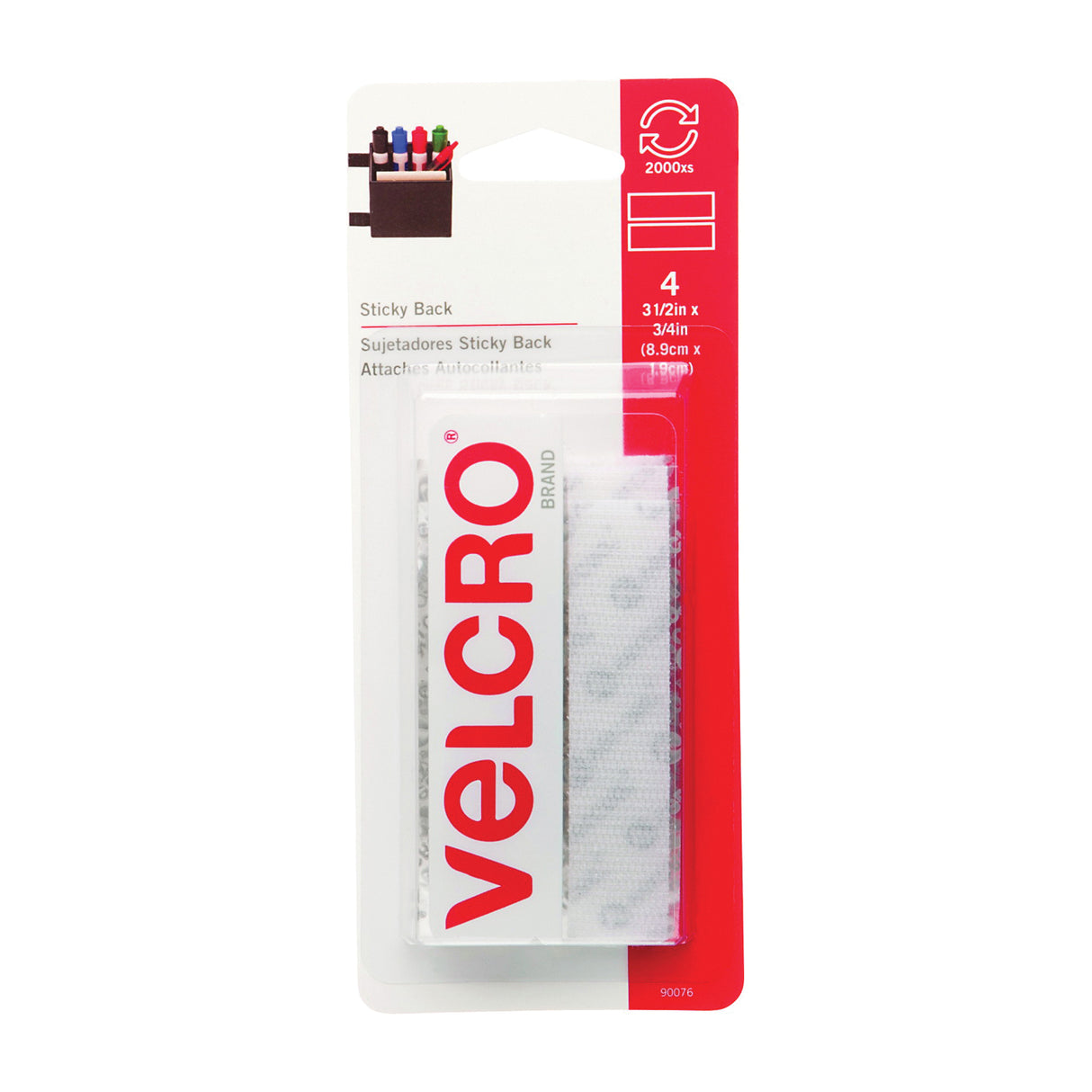 VELCRO Brand Fastener White / 3_1/2IN