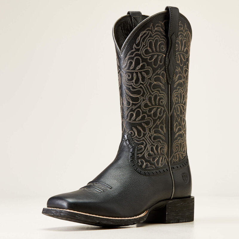 Ariat Women's Round Up Remuda Western Boot - Black Deertan Black Deertan / / B