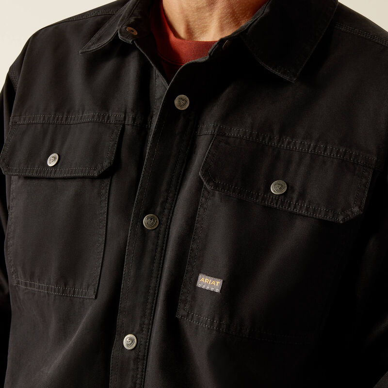 Ariat Men's Rebar Canvas Shirt Jacket - Black Black / / REG