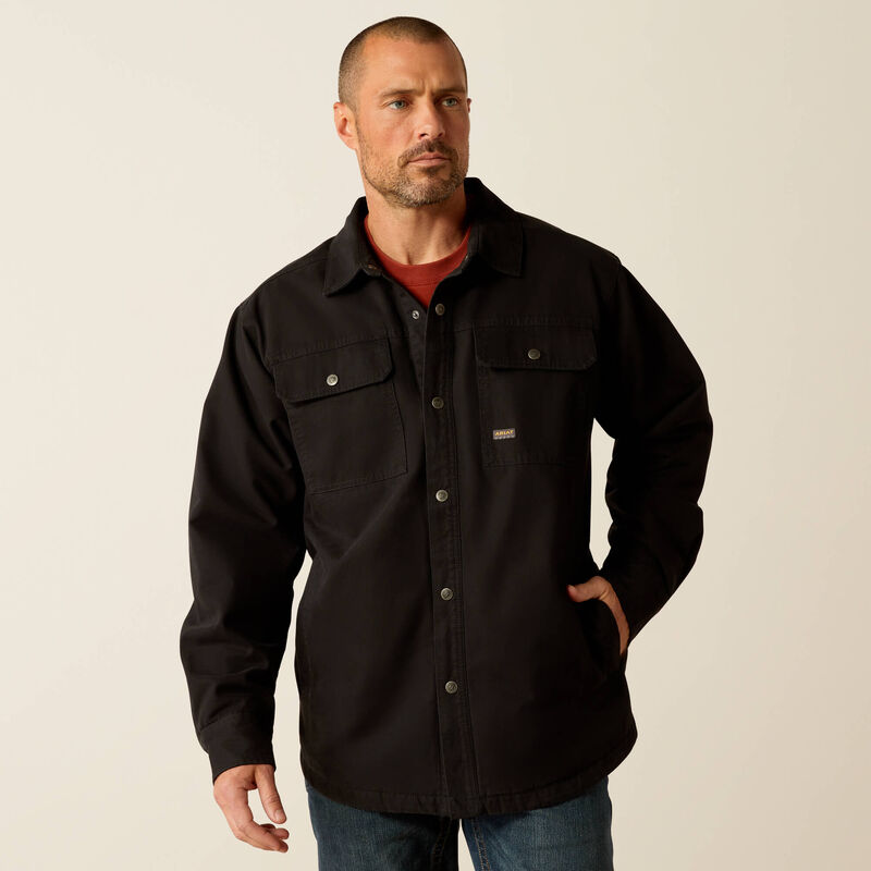 Ariat Men's Rebar Canvas Shirt Jacket - Black Black / / REG