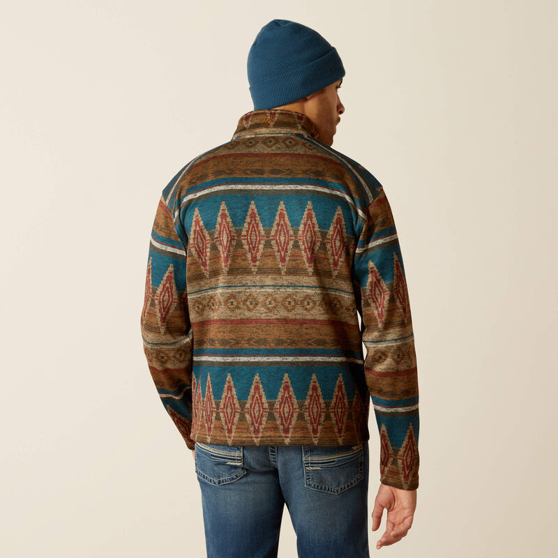 Ariat Men's Caldwell Full Zip Sweater - Oxford Tan Southwest Print Oxford Tan Southwest / / REG