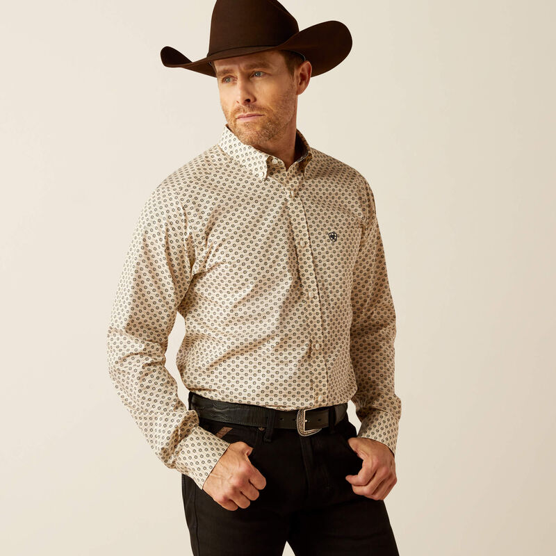 Ariat Wrinkle Free Fraiser Fitted Shirt - Cream Cream / / Regular