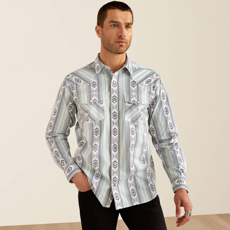 10054704 Mns Heller Retro Fit Shirt - Blue Blue