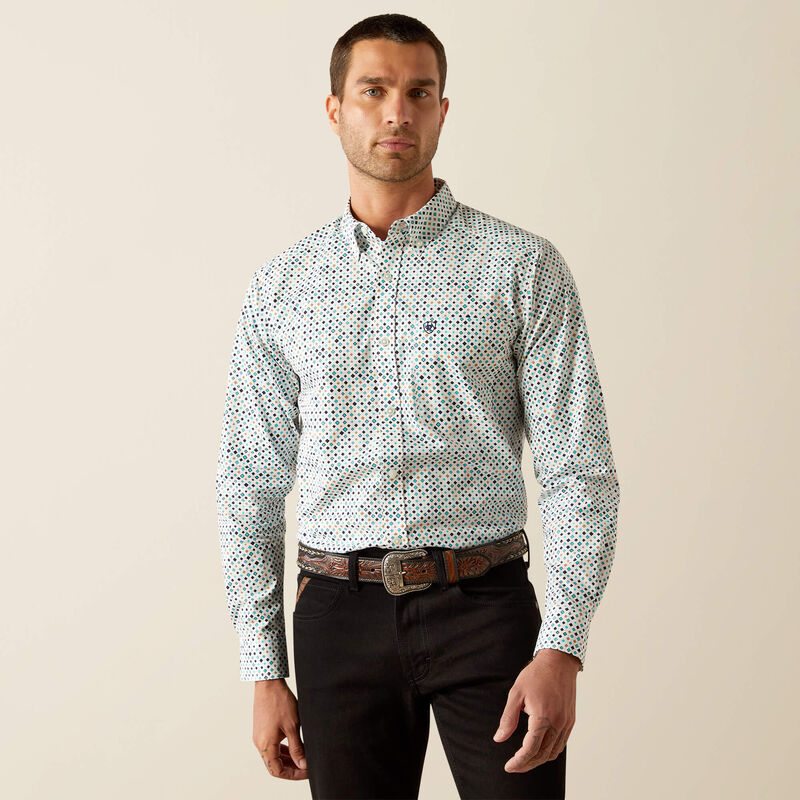 10054746 Mns Jansen Fitted Shirt - Blue Blue