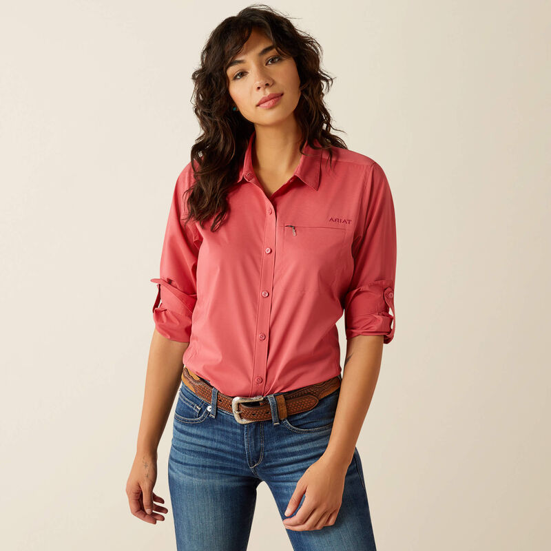 10055262 Wms Venttek Stretch Shirt - Holly Berry Holly berry