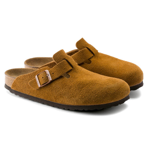 Birkenstock Boston Soft Footbed Suede Leather Shoe Mink