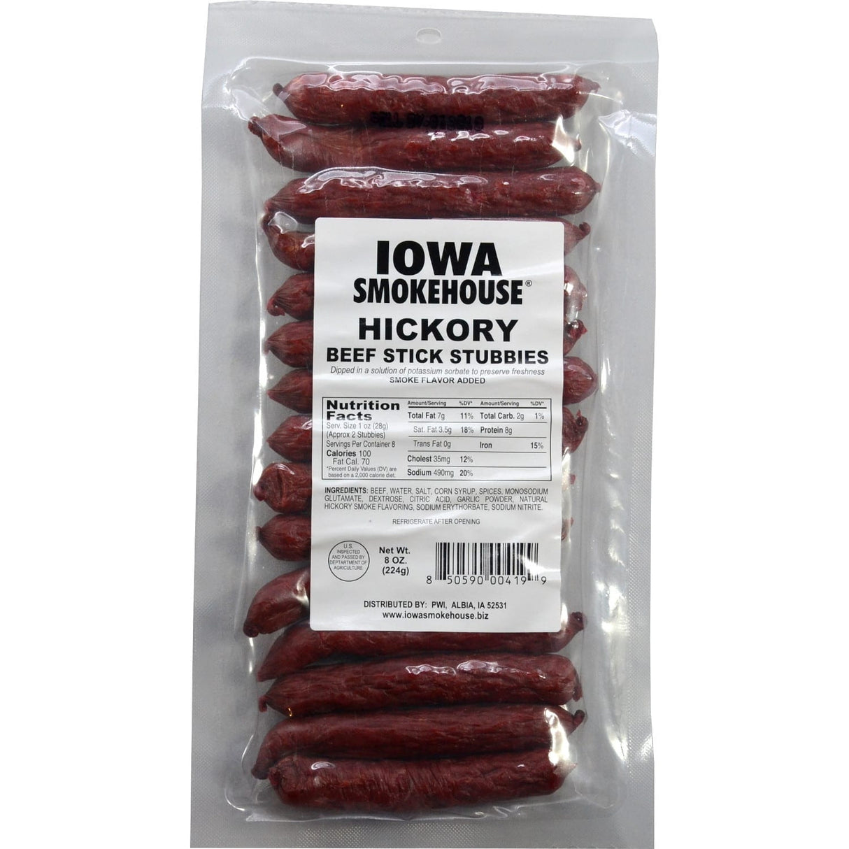 Iowa Smokehouse Beef Stick Stubbies Hickory