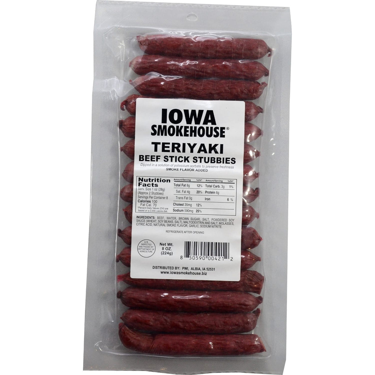 Iowa Smokehouse Beef Stick Stubbies Teriyaki