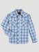 Boy's Wrangler Retro Western Snap Plaid Shirt With Front Sawtooth Pockets In Cobalt Multi