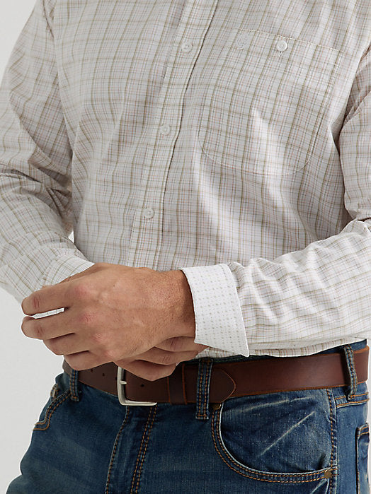 Wrangler George Strait Long Sleeve Button Down One Pocket Shirt - Grassy Plaid Grassy Plaid /  / REG