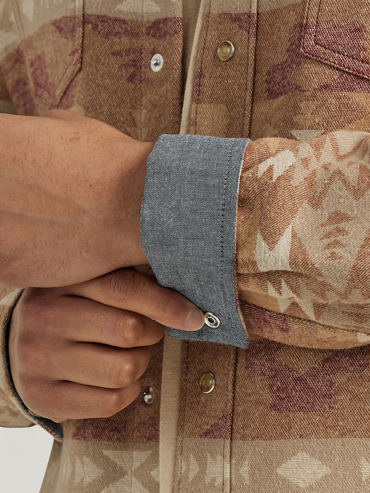 Wrangler Men's Retro Premium Jacquard Snap Shirt Jacket - Sand Sand / / REG