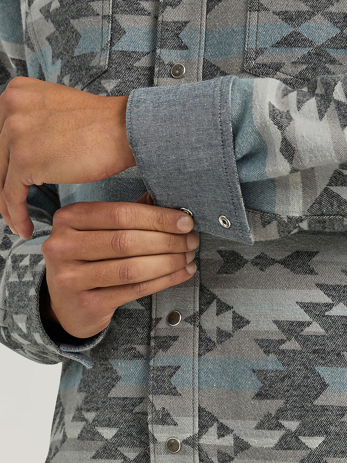 Wrangler Men's Retro Premium Jacquard Snap Shirt Jacket - Blue Steel Blue Steel / / REG