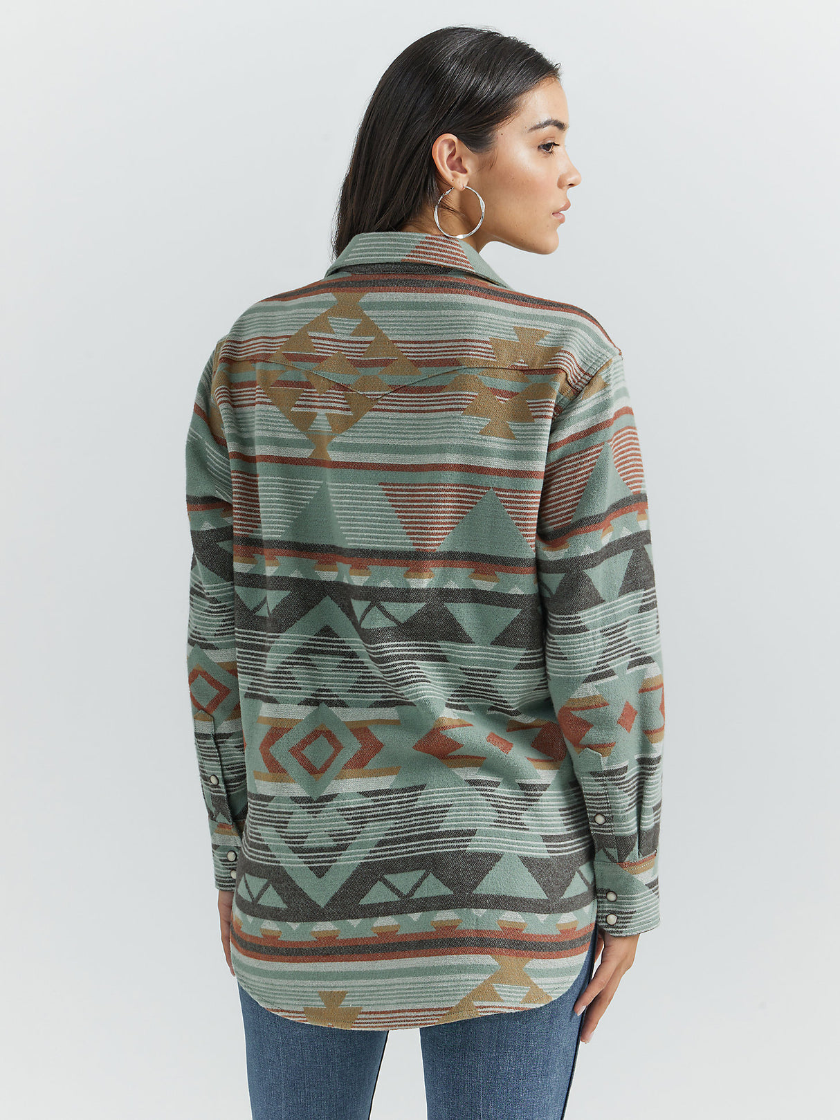 Wrangler Women's Retro Boyfriend Western Snap Shirt - Sage Sage / / REG