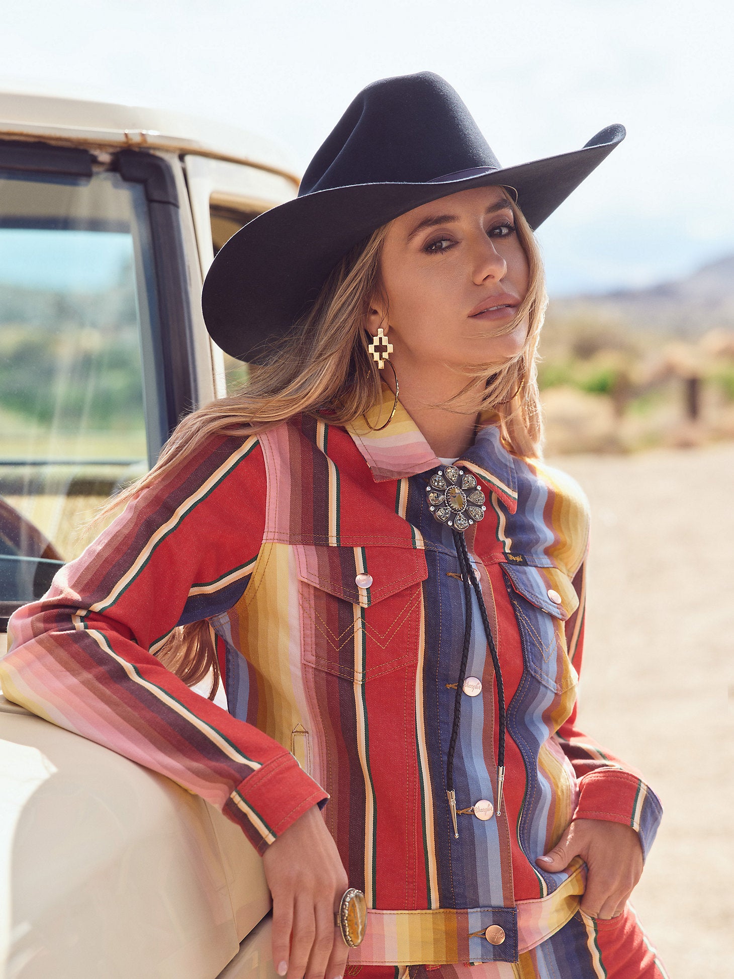 Wrangler Lainey Wilson Rodeo Ben Stripe Trucker Jacket - Rodeo Ben