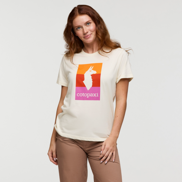 Cotopaxi Womens Llama Block T-Shirt - Bone Bone