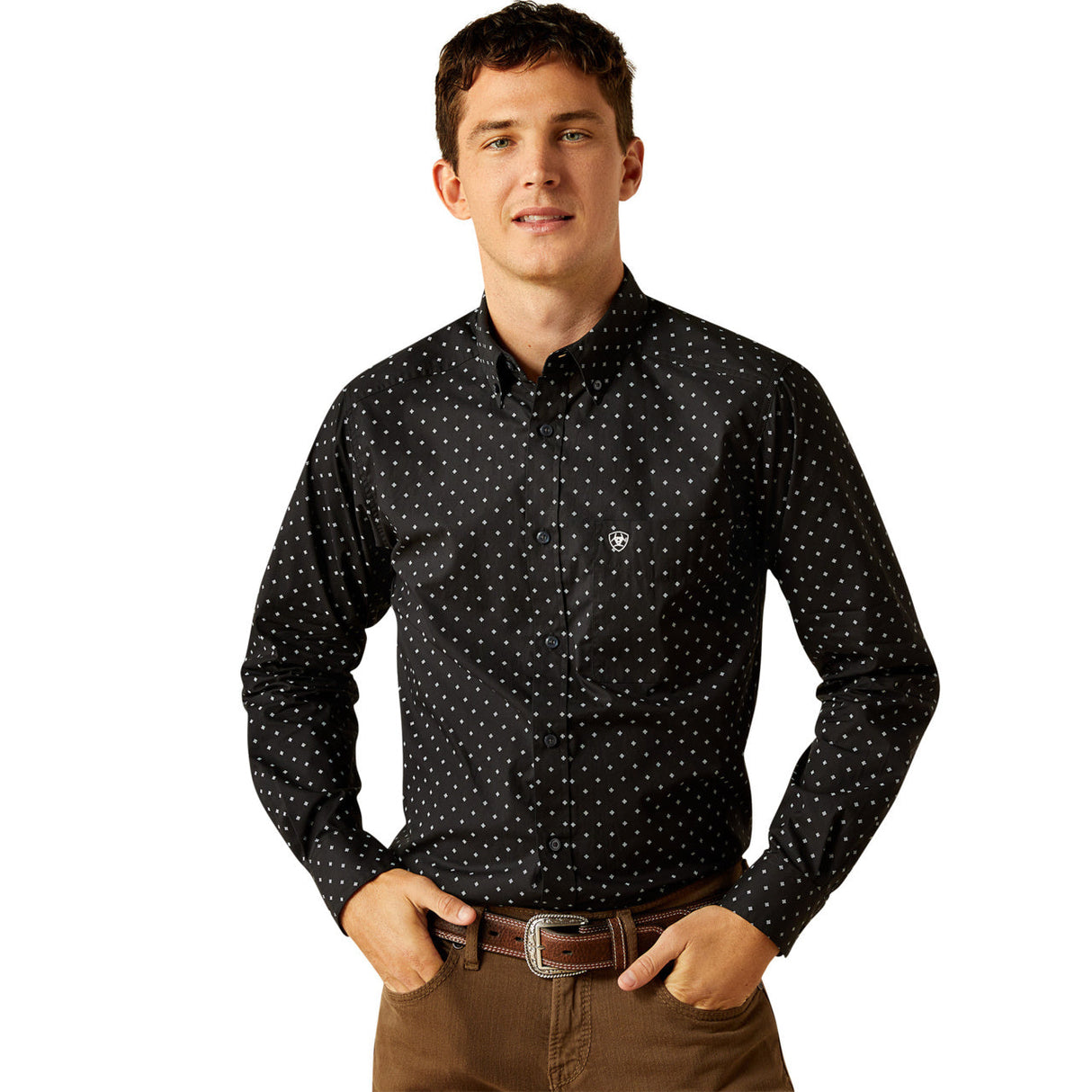 10058994 Mns Seymour Fitted Shirt - Dark Grey Dark grey