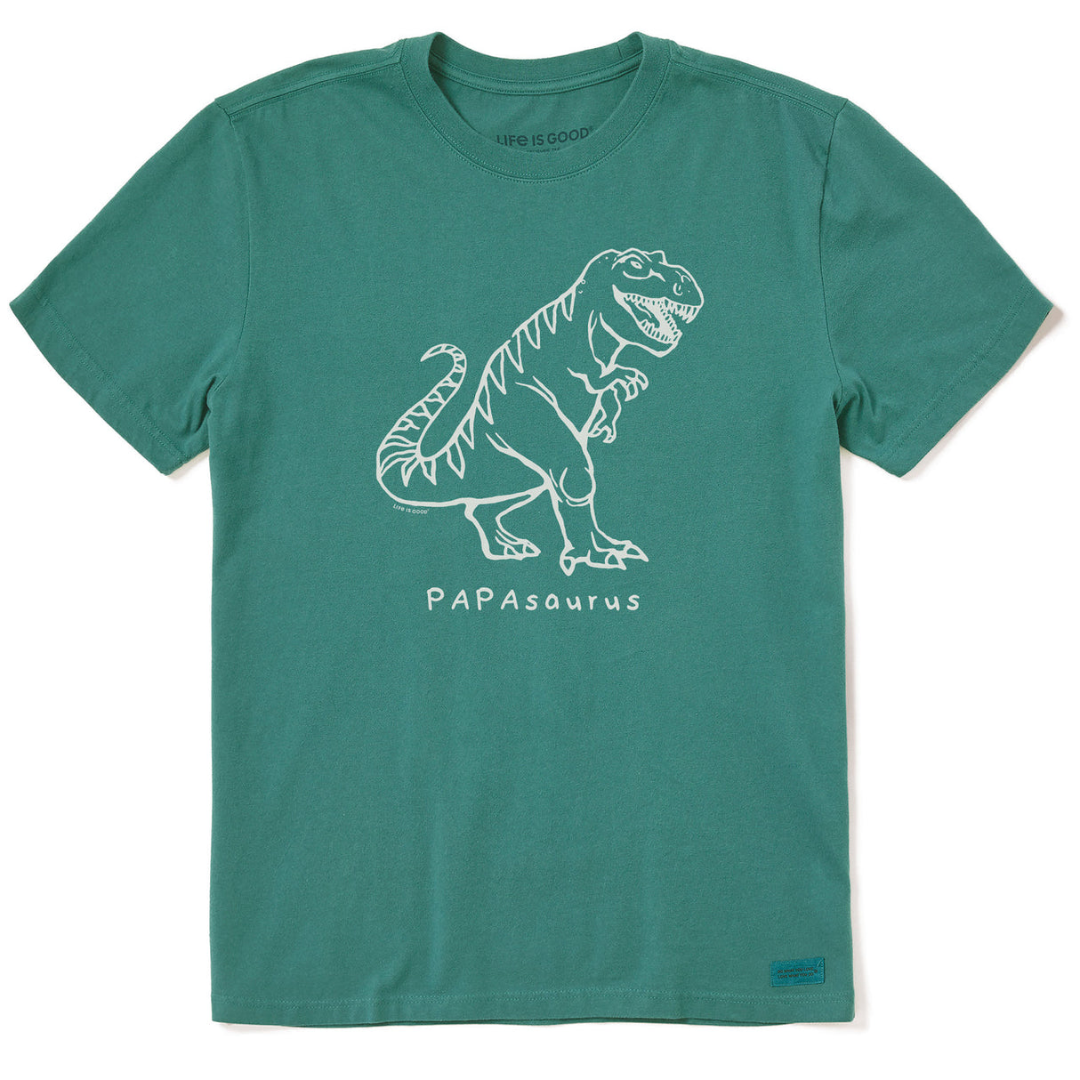 Life Is Good Mens Papasaurus Short Sleeve Crusher Tee - Spruce Green Spruce Green