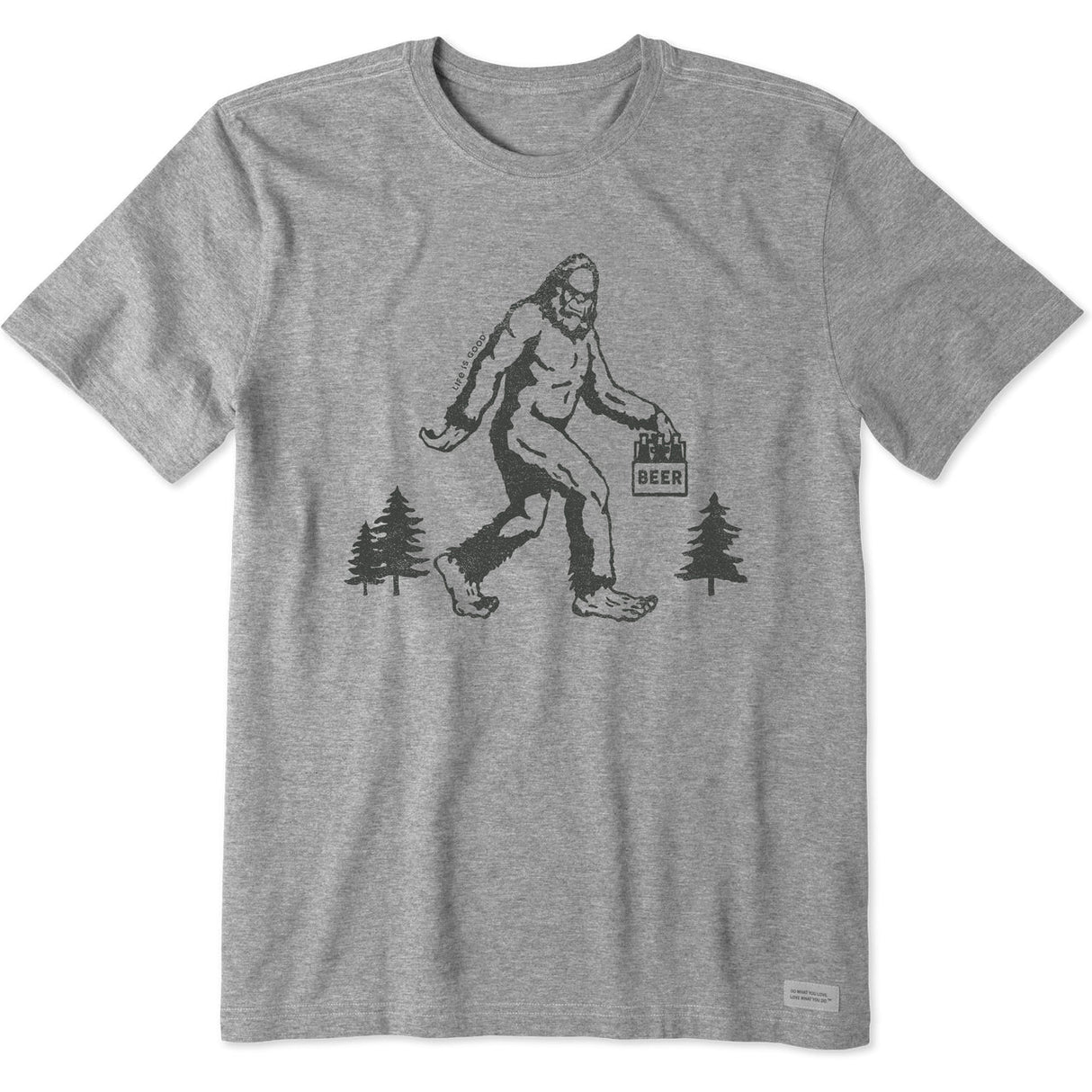 Life Is Good Mens Big Foot Hike Short Sleeve Crusher-LITE Tee - Heather Gray Heather Gray
