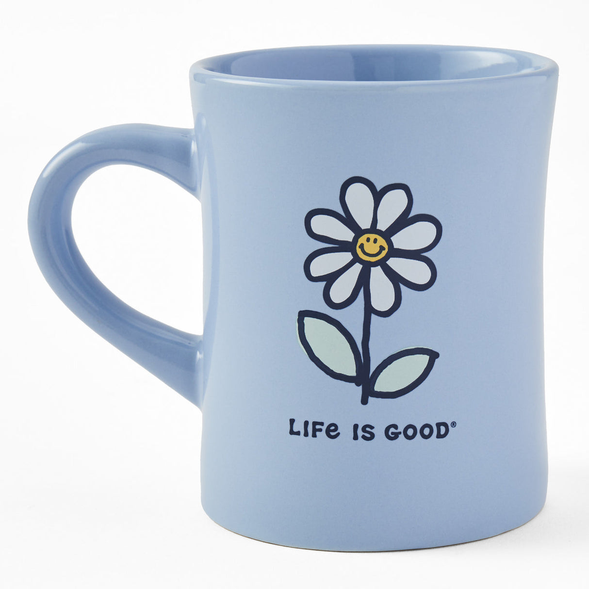 Life Is Good Smile Daisy Diner Mug - Glacier Blue Glacier Blue