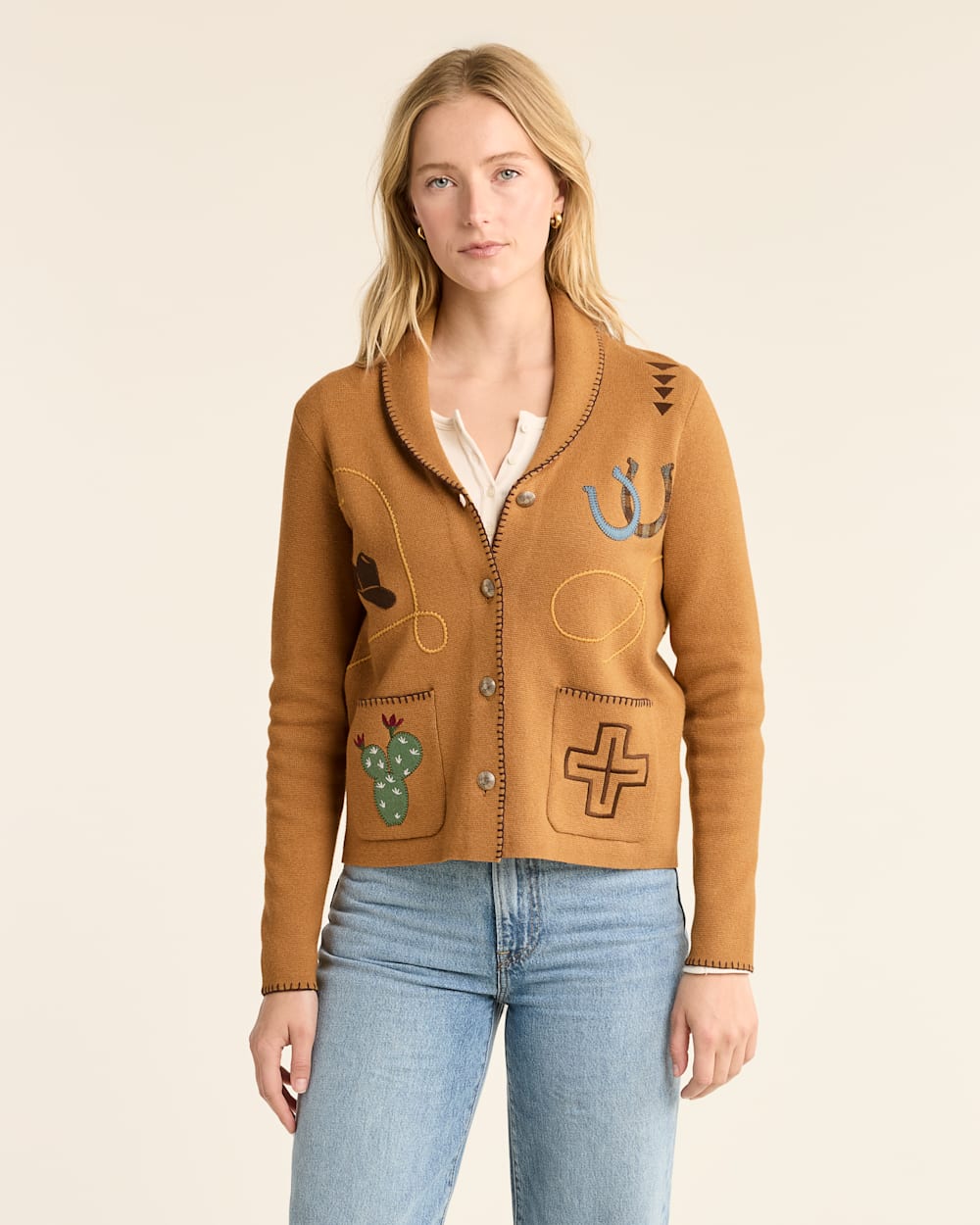 Pendleton Women's Western Souvenir Cardigan Buckskin brn