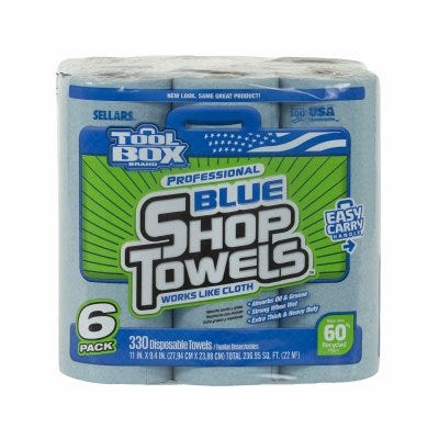 Tool Box Tool 6 Pack Blue Shop Towels