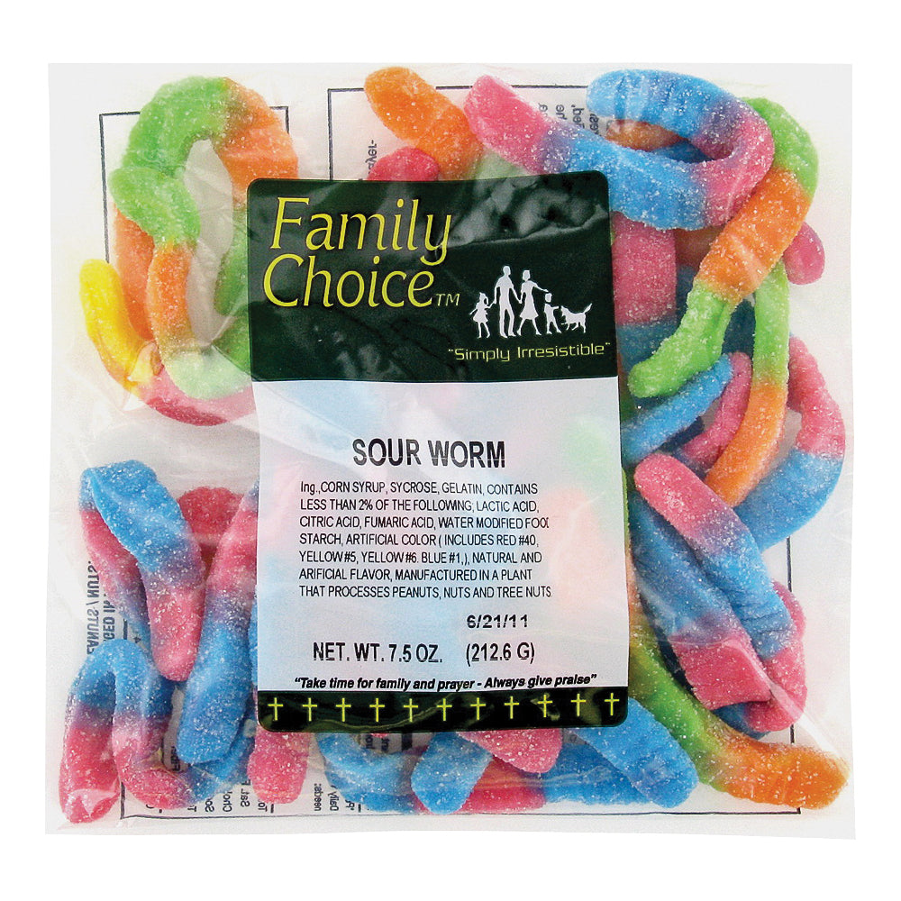 Family Choice Sour Worm Candy