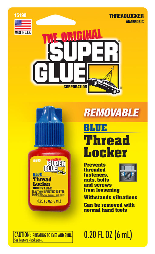 Super Glue Blue Removable Thread Locker - 6mL Blue