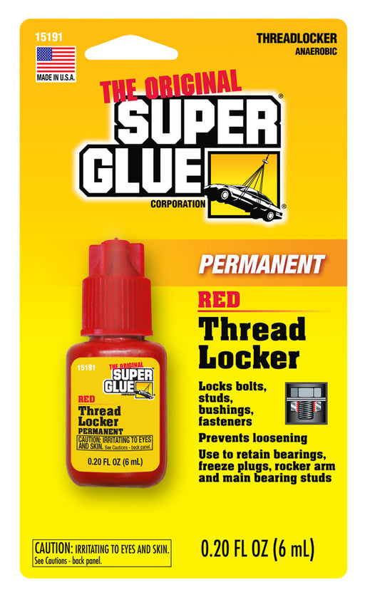 Super Glue Red Permanent Thread Locker - 6mL Red