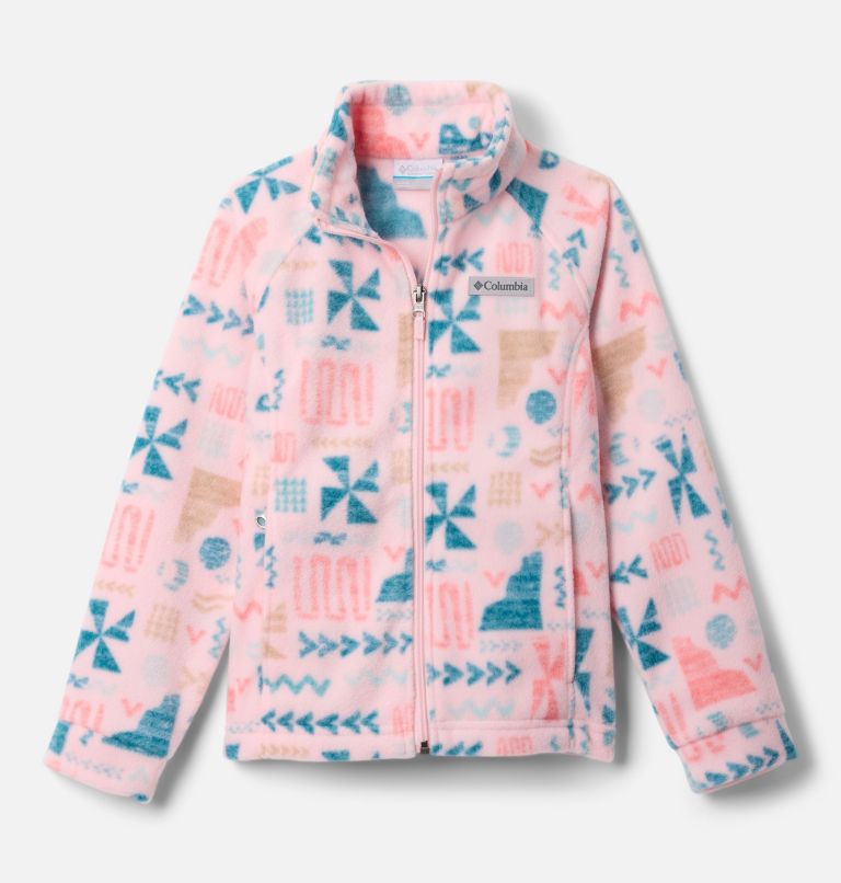 Columbia Girls Benton Springs II Printed Fleece Jacket - Satin Pink Outerbounds Satin Pink Outerboun