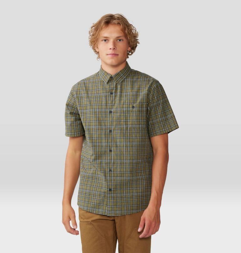 Mountain Hardwear Men's Big Cottonwood Short Sleeve Shirt - Combat Green Canopy Plaid Combat Green Canopy Plaid