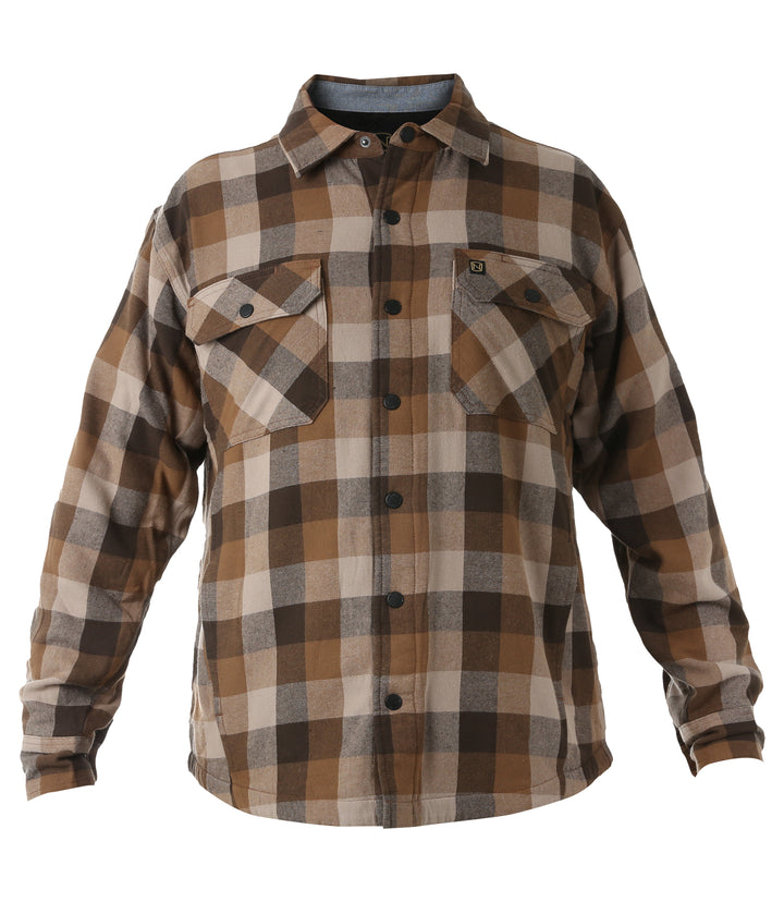 Noble Outfitters Men's Fleece Lined Flannel Shirt Jacket - Brown Plaid Brown Plaid / / REG