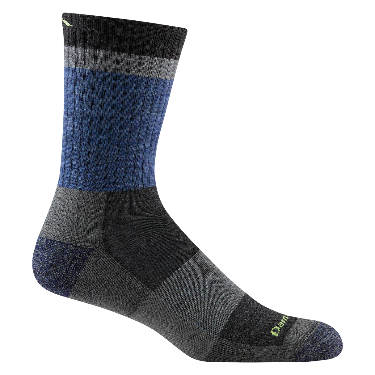 Darn Tough Men's Heady Stripe Micro Crew Lightweight with Cushion Sock - Blue Blue