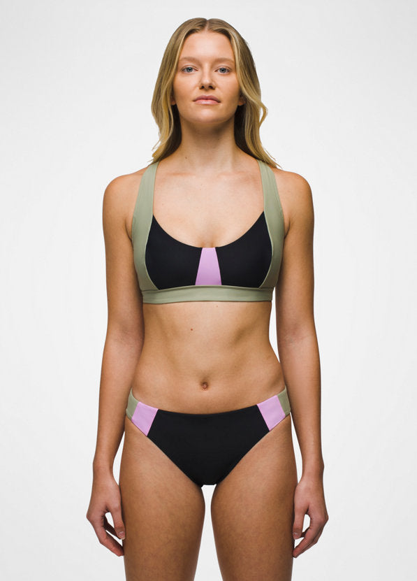 Prana Women's Tulum Swim Bottom - Black Color Block Black Color Block