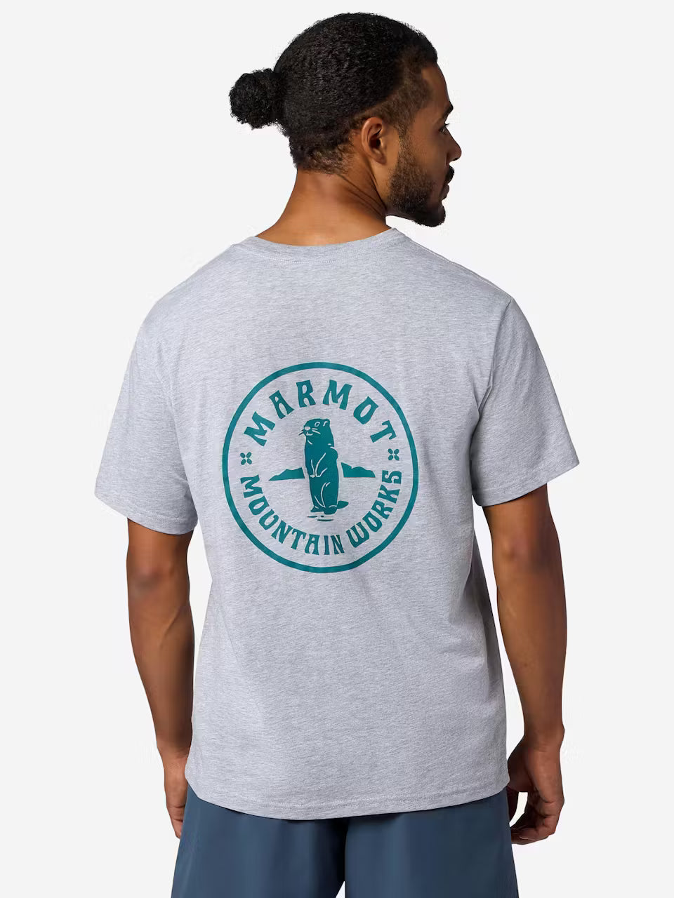 Mens Marmot Mountain Works Circle Critter Tee Short Sleeve Grey heather