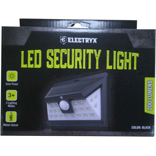 Electryx 200 Lumens Solar Powered LED Security Light - Black