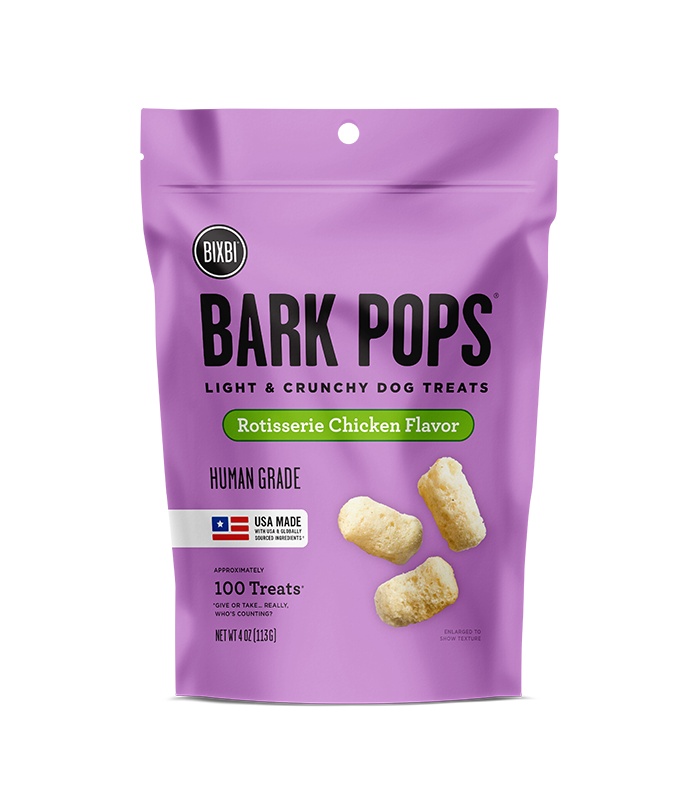 BIXBI Pet Bark Pops for Dogs - Rotisserie Chicken Recipe - 4oz Rotisserie Chicken