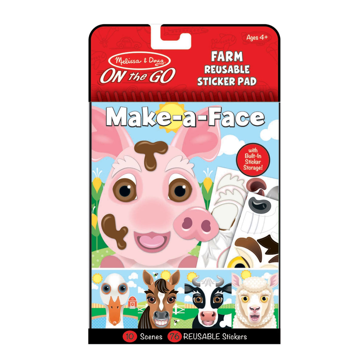 Melissa & Doug Make-a-face Reusable Sticker Pad- Farm Farm