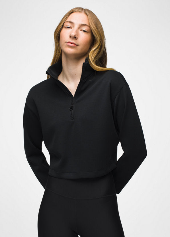 Prana Shea Half Zip Pullover - Black Black