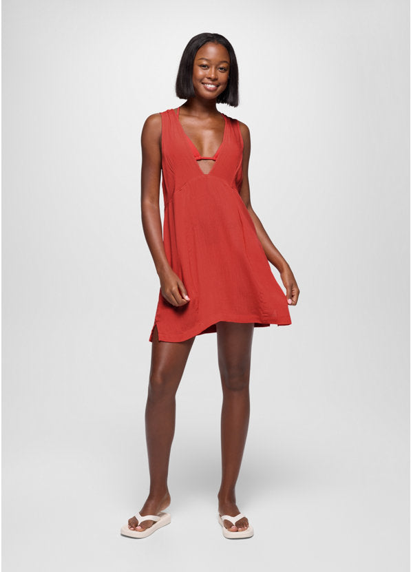 Prana Fernie V-Neck Mini Dress - Rose Fire Rose Fire