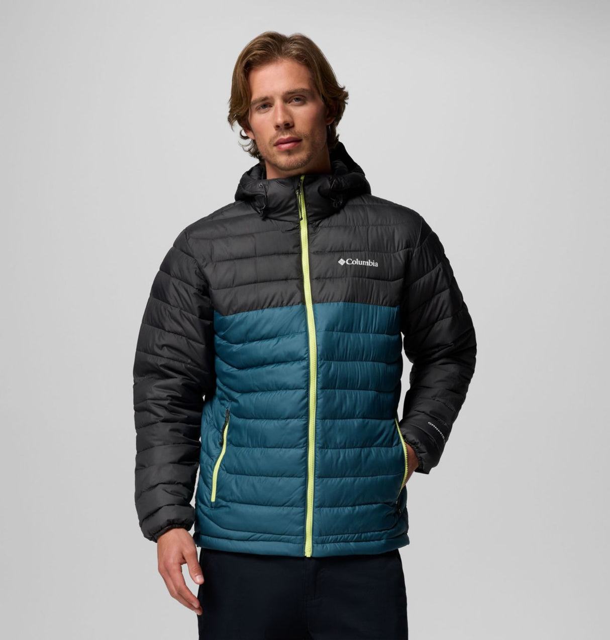 Columbia Mens Powder Lite Ii Hooded Jacket Everblue shark